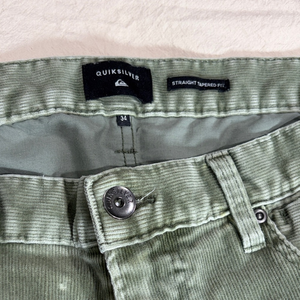 Quiksilver Corduroy Straight Tapered Pants in Sage